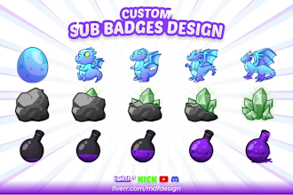 create custom sub badges and emote for kick, twitch, or stream