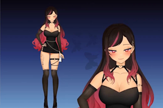 draw and rig live2d vtuber model, 2d vtuber model, live 2d vtuber commission