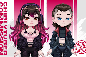 draw and rigging live2d chibi vtuber model for streaming
