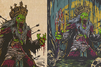 custom retro comic illustration fast delivery