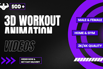 create 3d workout and fitness animation videos