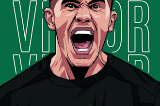 create cartoon illustrations for football, basketball, etc