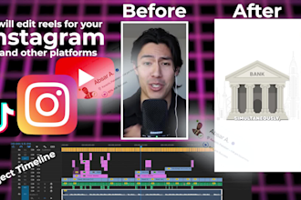 edit reels for instagram, youtube, tiktok and facebook