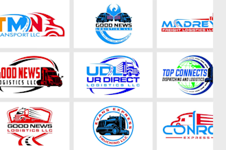 create transport, logistics, dispatching and trucking logo