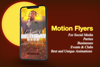 create an animation poster motion flyer party events