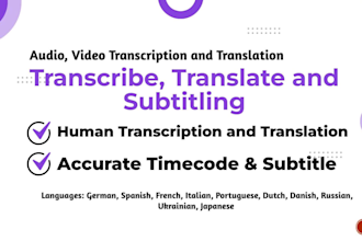 transcribe, translate and subtitling your video