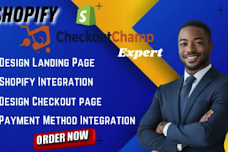 build checkout champ flow, page, integrate funnel, payment gateway with shopify
