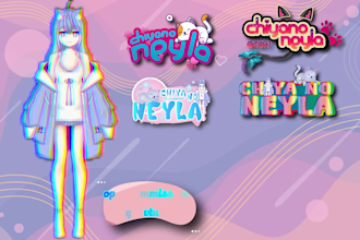 create cute logo for  vtuber streams and store