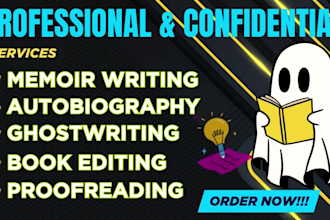 ghostwrite autobiography proofread memoir developmental edit ebook ghostwriter