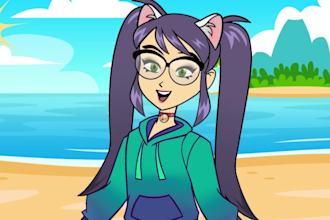 2d cartoon character animation, gifs and video