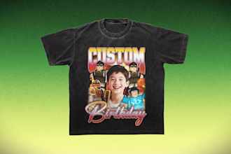 custom unique birthday tshirt bootleg vintage 90s