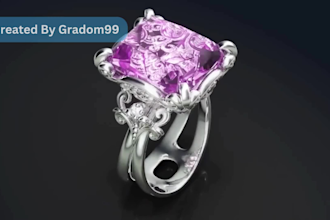 custom jewelry design cad 3d model, product animation, jewelry retouch,rendering