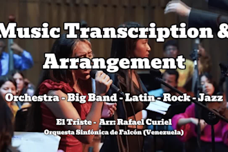 transcribe or arrange any song to sheet music