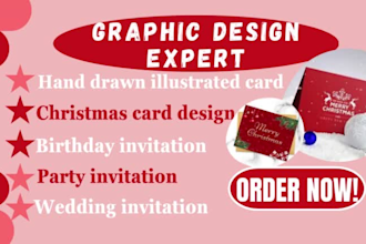 design hand drawn card, christmas card, birthday invitation, new year card