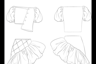 design fashion technical flat sketches