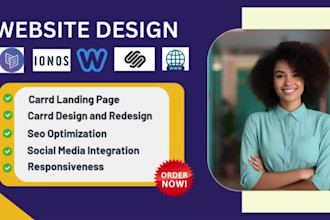 design responsive card landing page ionos weebly squarespace and webcom