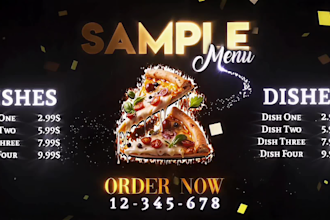 design fancy and animated digital menu of any kind