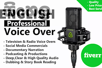 do sinhala, english voice over for radio, TV  or social media