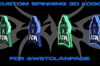 design a 3d spinning animation with your logo