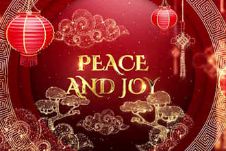 create prestige lunar new year greetings with logo