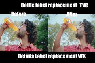 do professional vfx logo and label replacement tvc