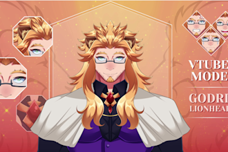 draw high quality anime live2d or vtuber model ready to rig