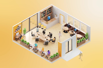 do 3d isometric infographics animation, isometric explainer and map designs
