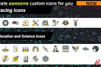 create unique custom high quality icons set for app and website in 24 hours