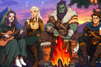 draw dnd character art, fantasy character for dnd party or pathfinder