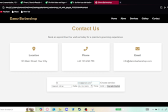create a barbershop website using html and css