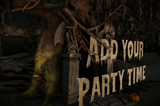 make cool 3d halloween party greeting video