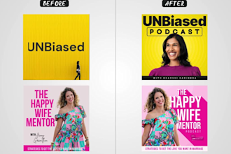 design a professional podcast cover art or logo