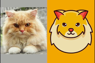 turn your pet portrait to kawaii cartoon character