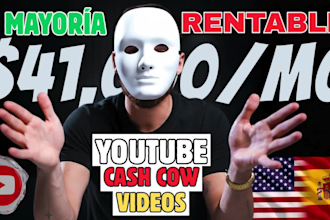 crear videos de youtube cash cow en ingles o espanol, canal cash cow, cashcow
