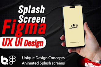 design unique and creative UI UX mobile app animated splash screens in figm