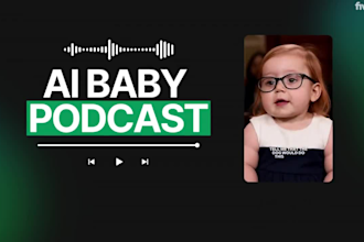 create ai viral baby video, funny baby podcast ai baby news ai baby podcast