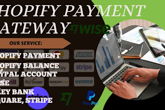 activate shopify payment, paypal, wise and shopify balance