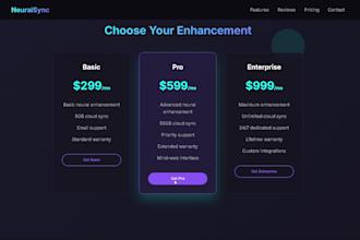 a futuristic animated landing page using HTML and CSS