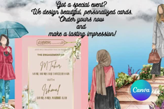 design elegent wedding cards, party and birthday invitations in 24 hours