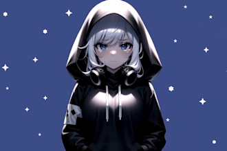 custom pngtuber twitch emotes stream overlay chibi art twitch sub badges, logo