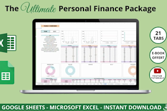 design a budget planner for etsy with listing images and video tutorial