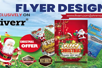 design stunning flyer, poster, brochure, menu in 12 hrs