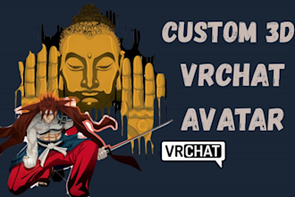 custom 3d vrchat avatar, 3d model, furry model, anime, vtuber, model in unity
