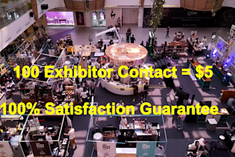 collect exhibition or tradeshow exhibitors emails list