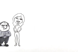 do custom whiteboard animations black white anime ai explainer animation video