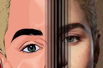 awesome realistic vector cartoon portrait
