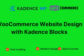 create woocommerce website with kadence theme and kadence blocks