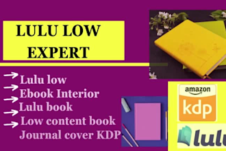 design format low content lulu low ebook interior lulu book journal cover KDP