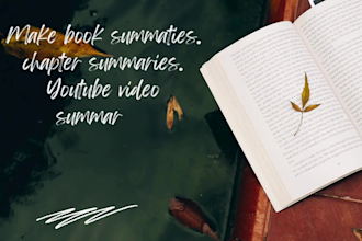 professionally write a book, movie or chapter summary