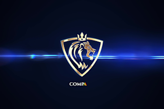 create epic gold metallic awesome powerful 3d logo intro video animation